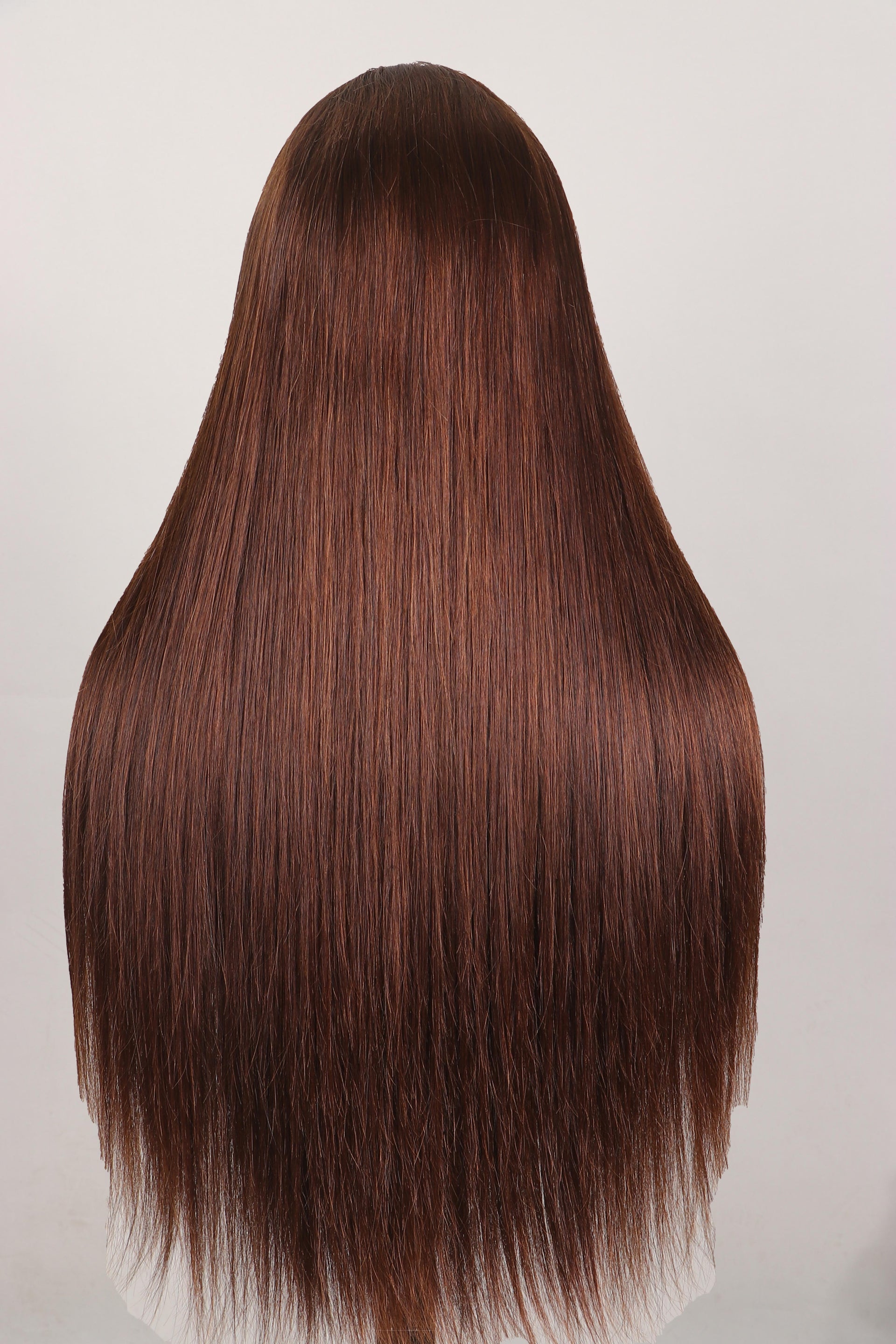 Transparent lace wig with bang straight style